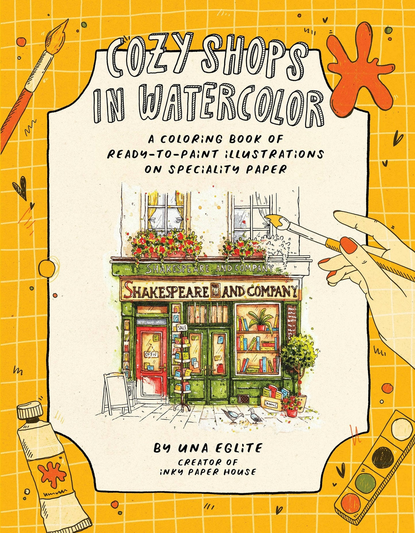 Cozy Shops In Watercolor: Coloring Book With Specialty Paper