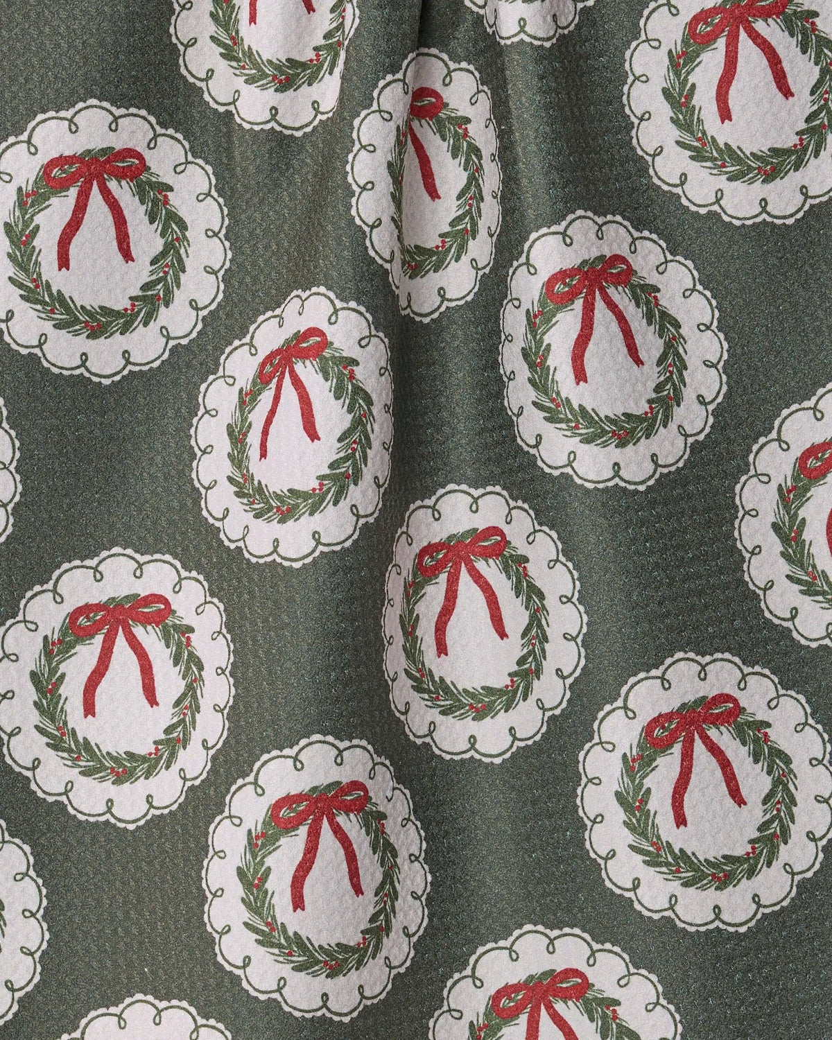 Geometry Merry Wreaths Tea Towel