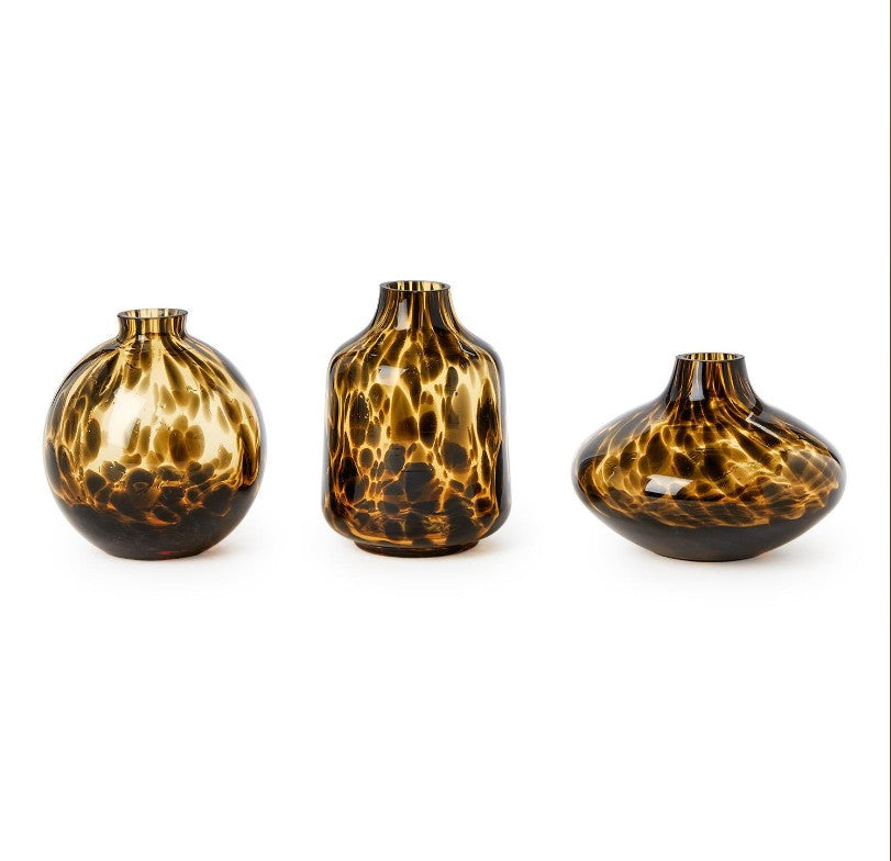 Hand-Blown Tortoise Print Vases