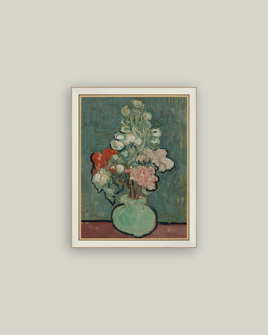 Green Vase Framed Antique Art