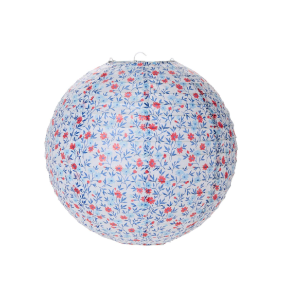 Red, White and Bloom Paper Lanterns