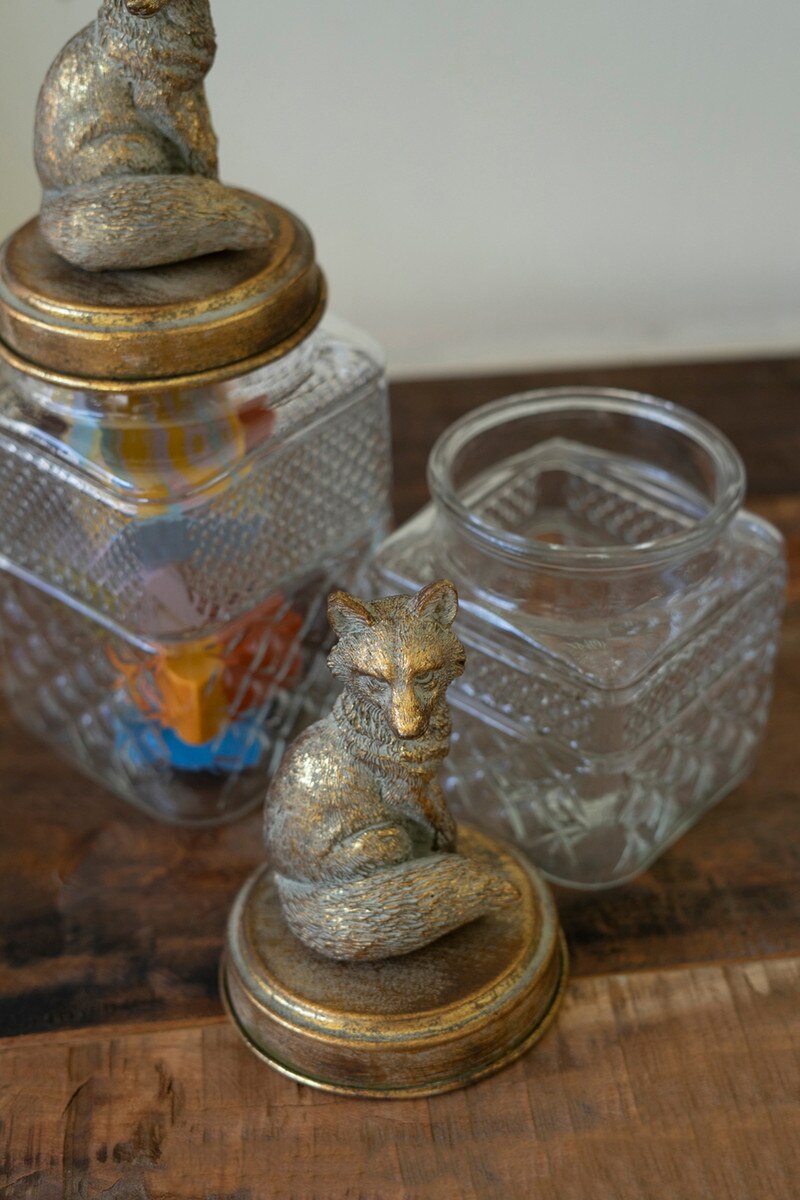 Resin and Glass Fox Canisters