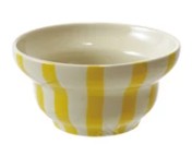 Hand-Painted Stoneware Striped Bowl