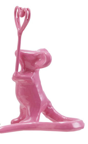 Enameled Cast Iron Mouse Holding Heart Shaped Place Card/Photo Holder, 4 Colors