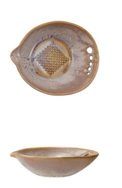 Stoneware Garlic Grater with Herb Strippers