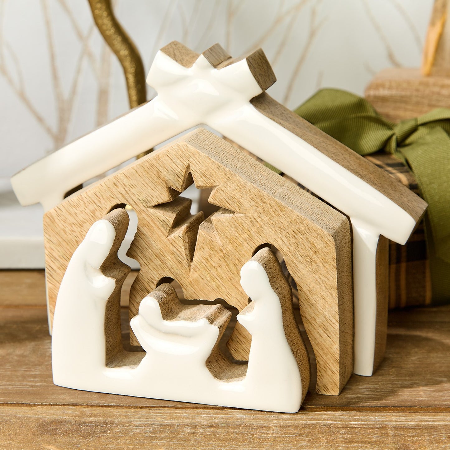 Hand-Crafted Wooden Nativity