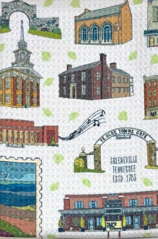 Greeneville Landmarks Waffle tea/kitchen towel