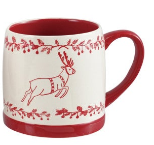 Stoneware Mug with Holiday Design