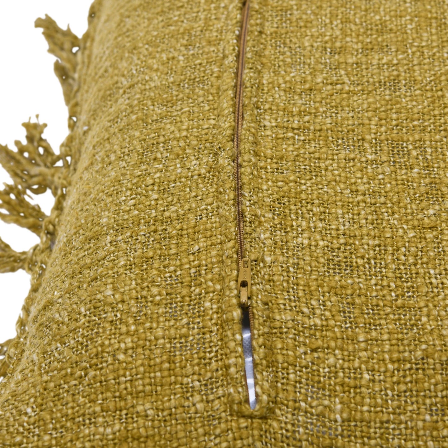 Cotton Slub Pillow w/ Crochet & Fringe