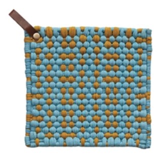 Cotton Crocheted Pot Holder w/ Leather Loop, 3 Styles