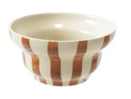 Hand-Painted Stoneware Striped Bowl