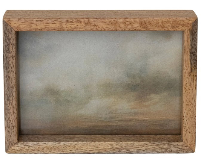 Mango Wood & Glass Floating Two-Sided Photo Frame