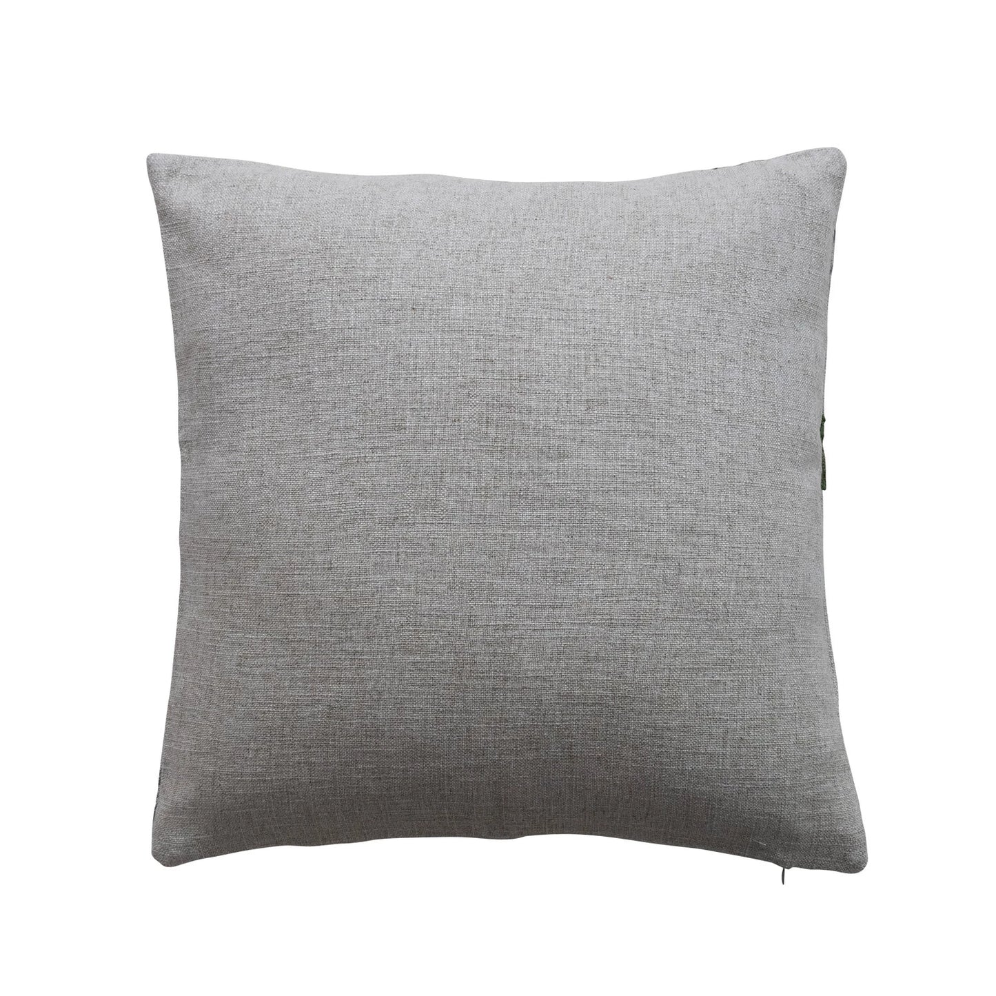 Linen Blend Pillow with Dragonfly, Botanicals & Embroidery