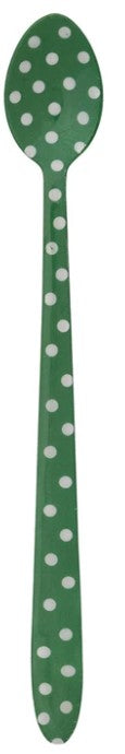 Enameled Stainless Steel 8" Cocktail Spoon w/ Stripes/Dots