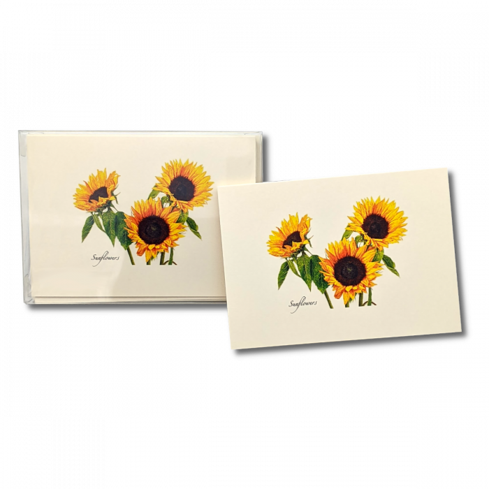 3 Sunflowers Notecards, 8ct