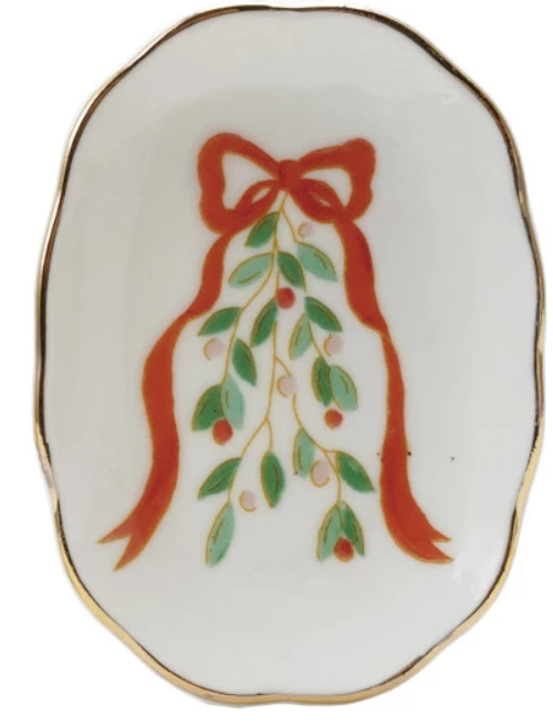 Stoneware Scalloped Dish Holiday