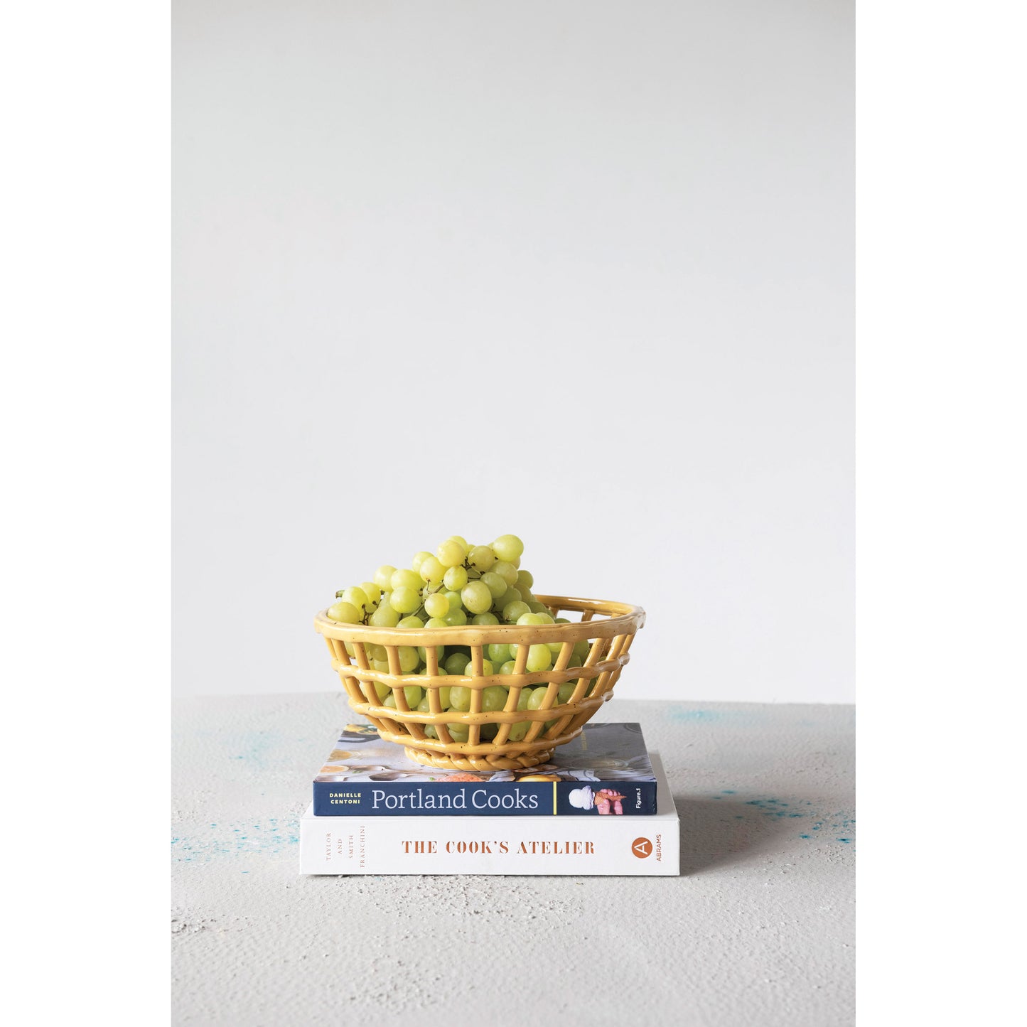 Handmade Stoneware Basket Bowl