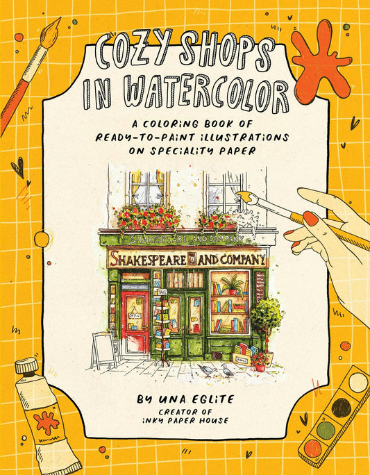 Cozy Shops In Watercolor: Coloring Book With Specialty Paper