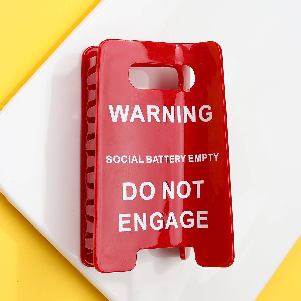 Funny Caution Sign Claw Clip