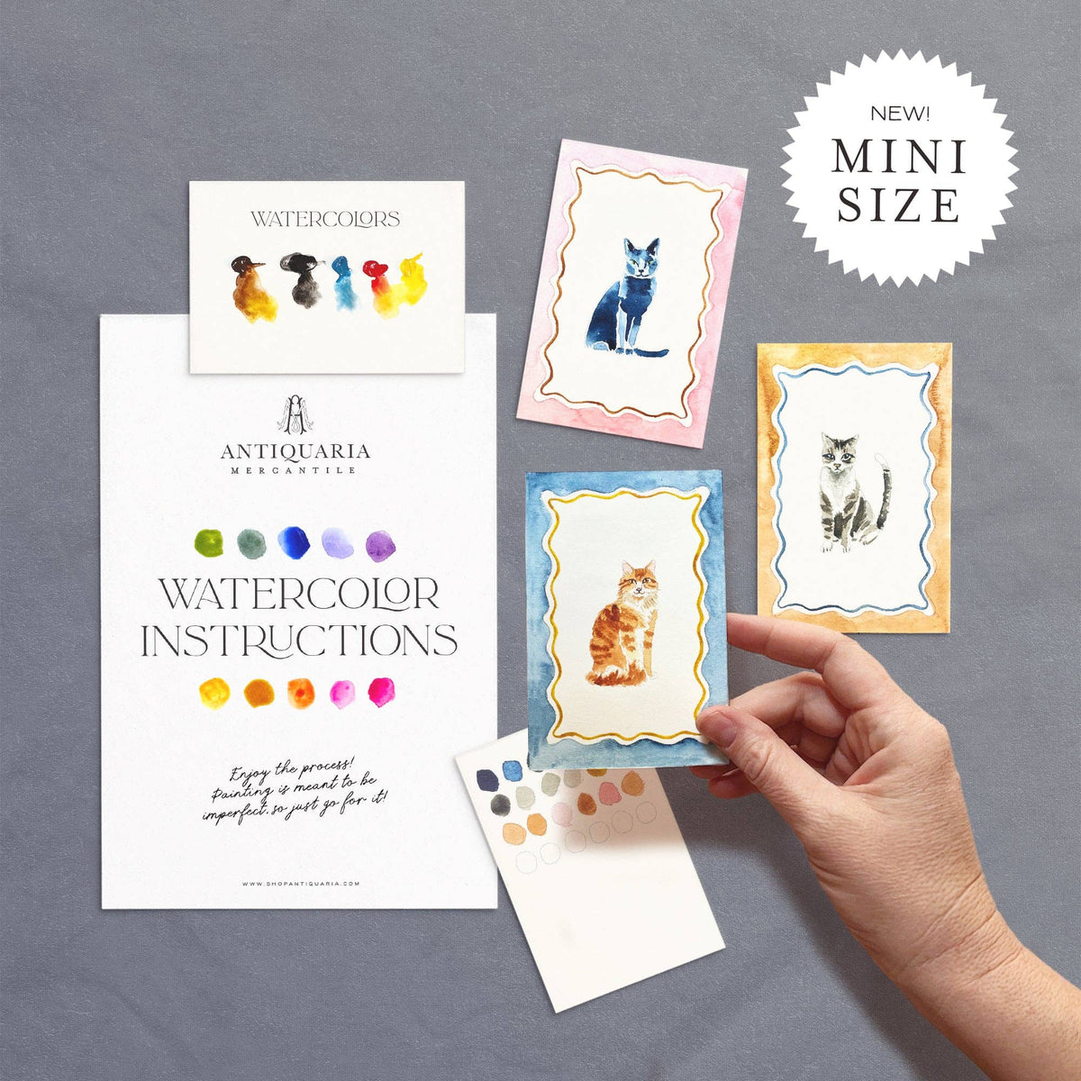 Antiquaria Mini Deluxe Watercolor Painting Kit: Cats