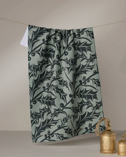 Geometry Winter Foliage Tea Towel