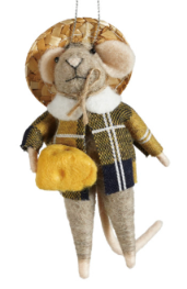 Wool Felt Tourist Mouse Ornament