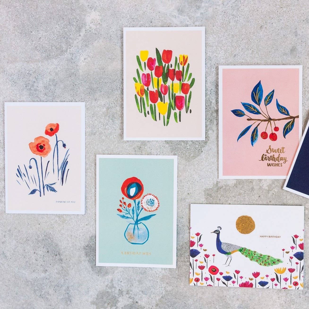 Colorful Tulips Blank Card