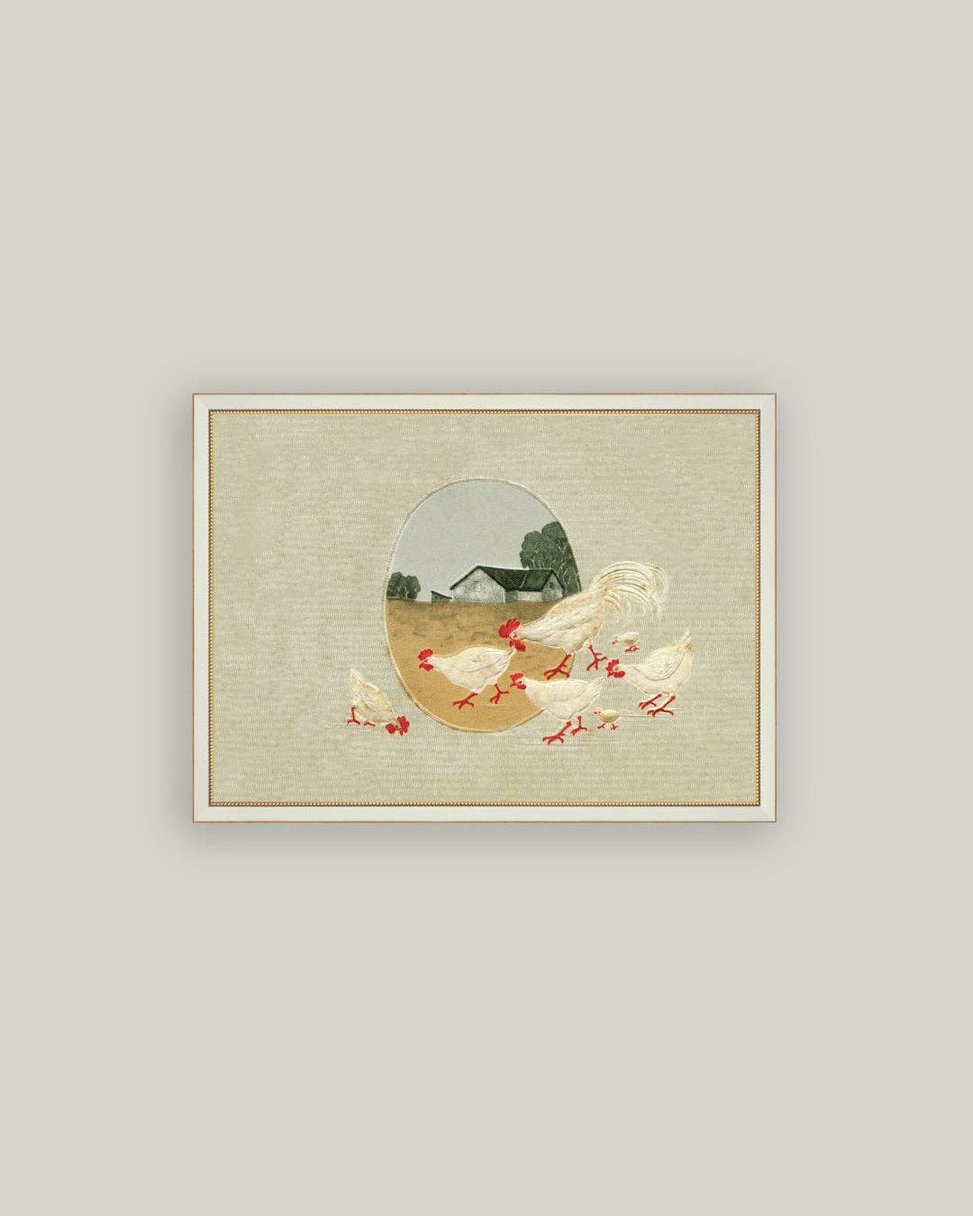 Spring Chickens Framed Antique Art