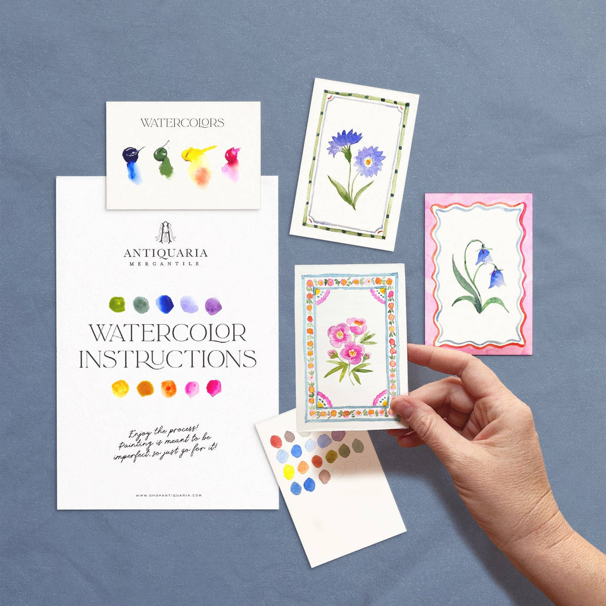 Antiquaria Mini Deluxe Watercolor Painting Kit: Flowers