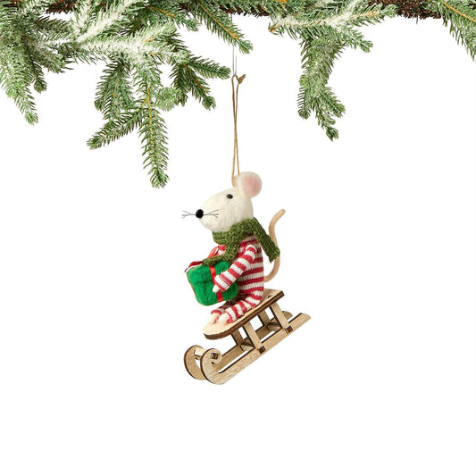 Hand Crafted Felt Mouse Ornament, 5 Styles
