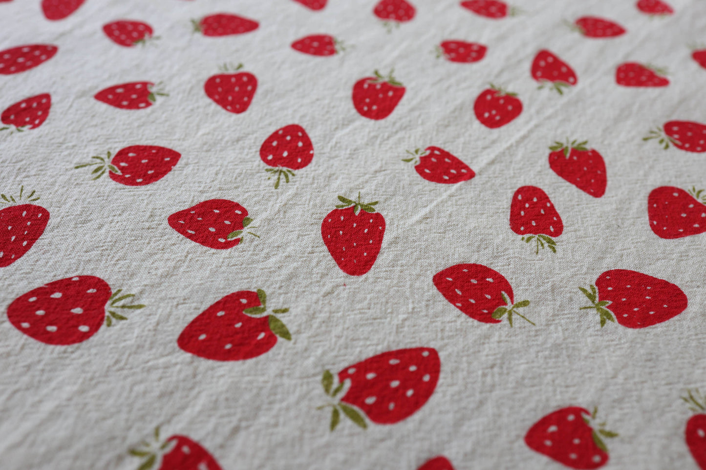 Strawberry Kitchen Towel, Hand Printed Fruit Tea Towel