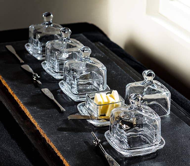 Square Butterdish with Dome