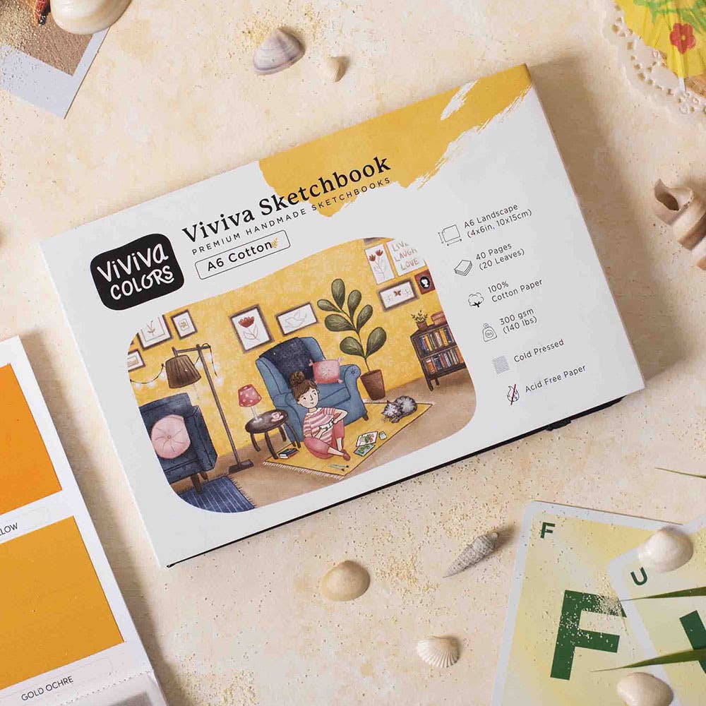 Viviva Sketchbook Handmade A6 Cotton Paper