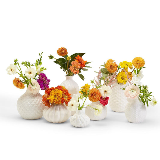 White Artisan Carving Vase