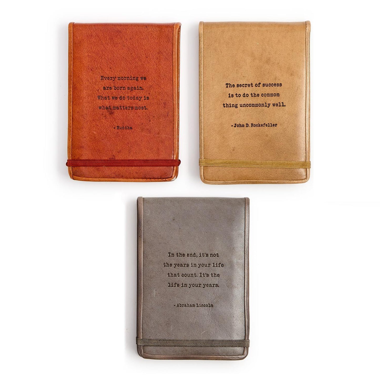 Leather Flip Notebook w/ Embossed Saying