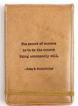 Leather Flip Notebook w/ Embossed Saying