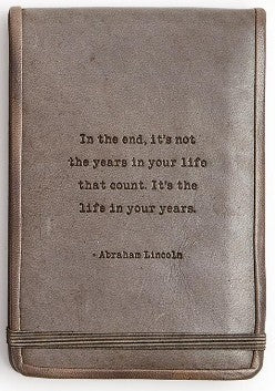 Leather Flip Notebook w/ Embossed Saying