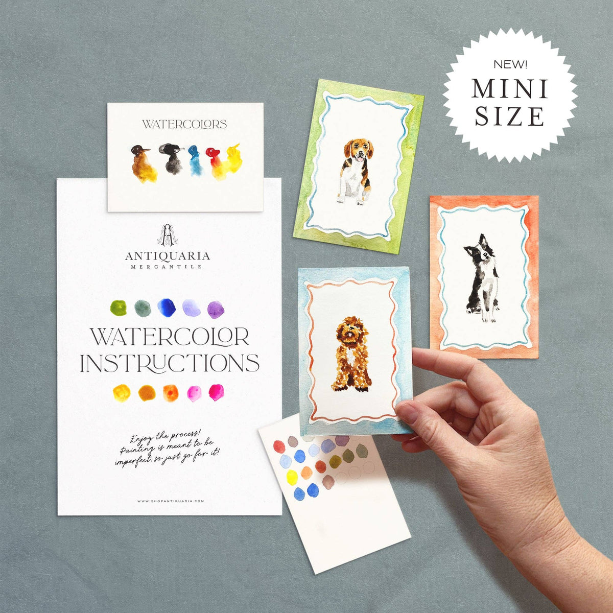 Antiquaria Mini Deluxe Watercolor Painting Kit: Dogs