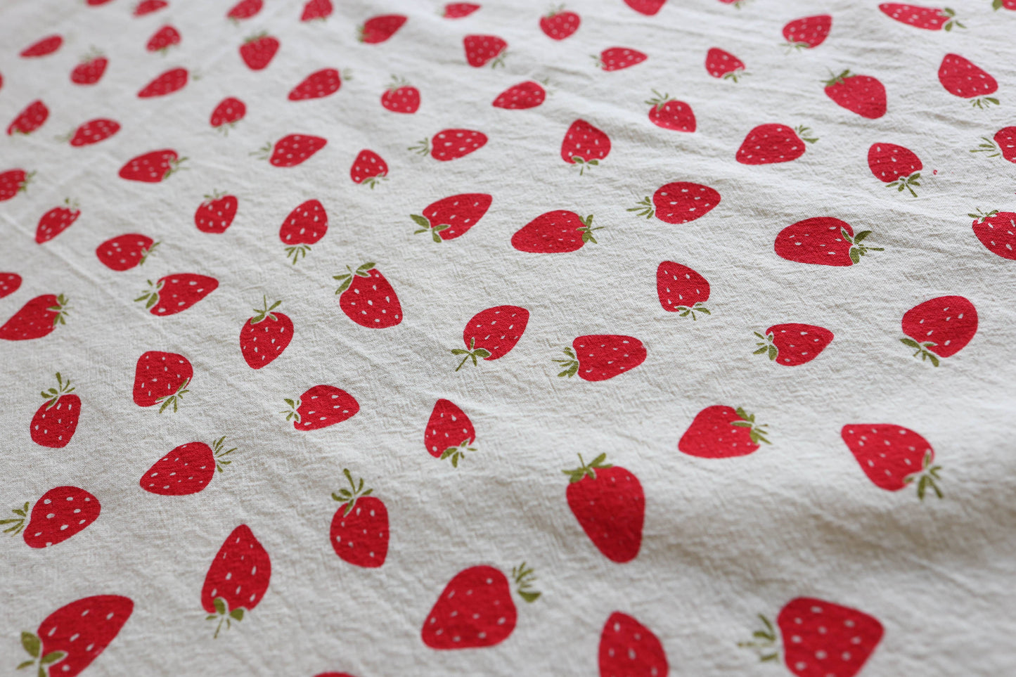 Strawberry Kitchen Towel, Hand Printed Fruit Tea Towel