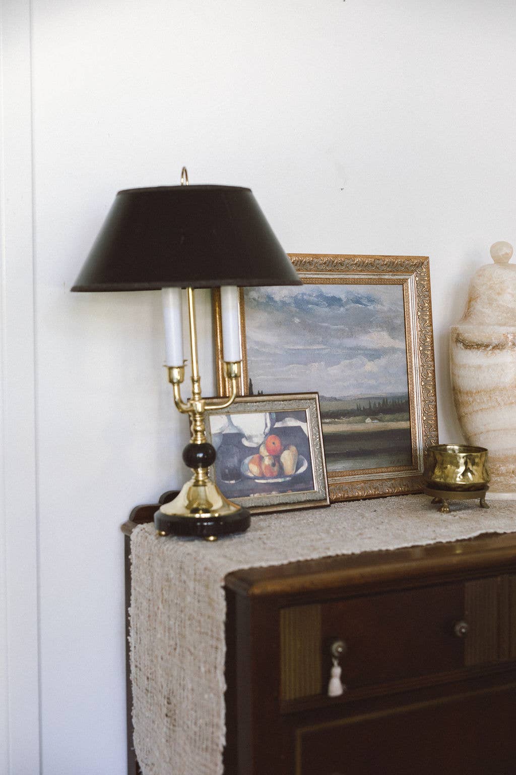 Country Mansion Framed Antique Art