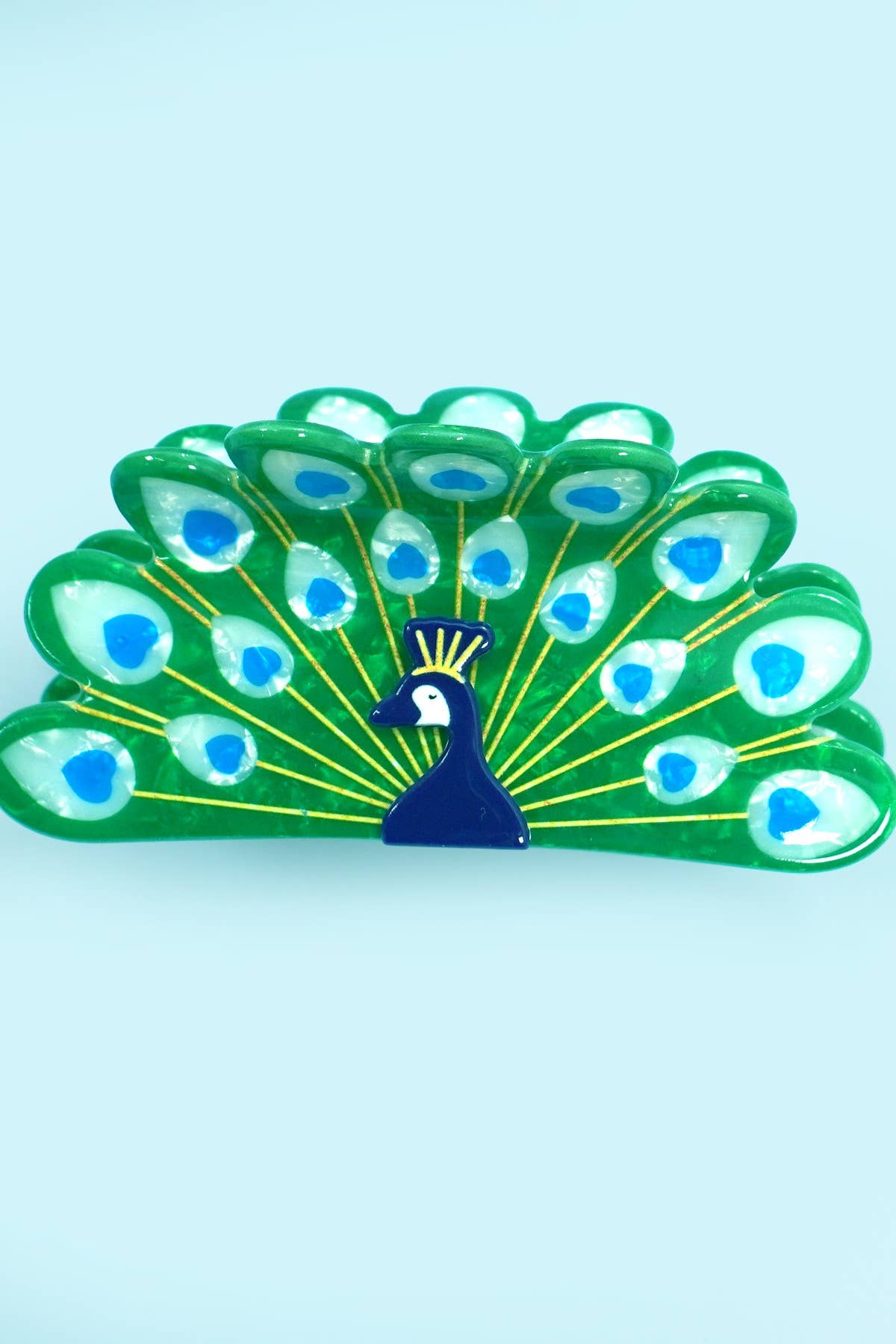 Peacock Motif Claw Clip