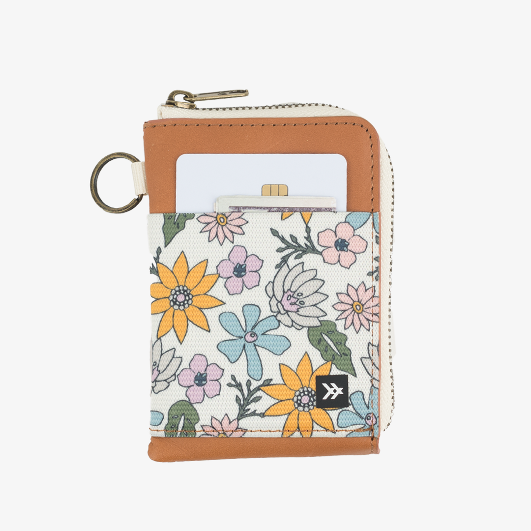 Mountain Flowers - Leather Zip Wallet