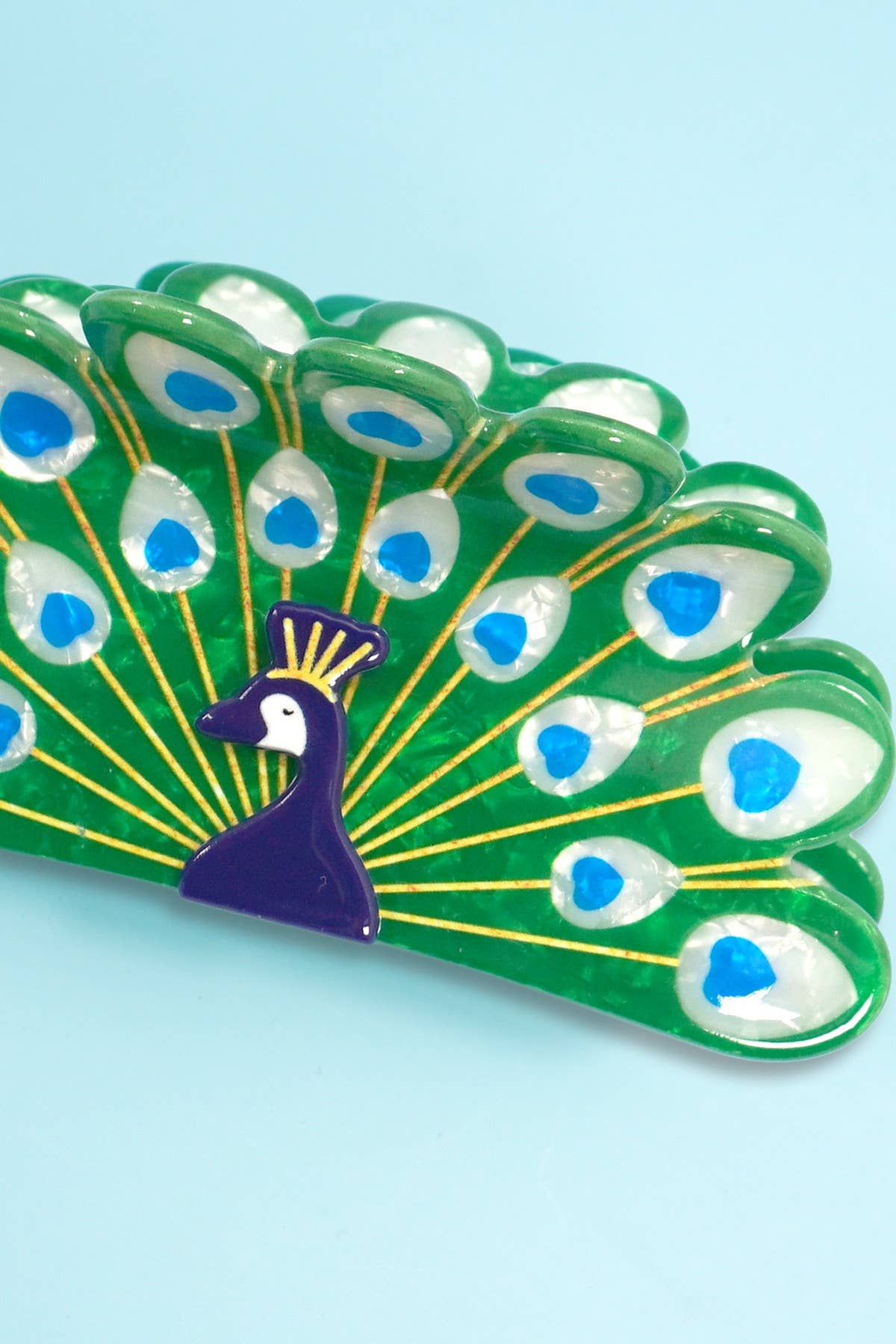 Peacock Motif Claw Clip