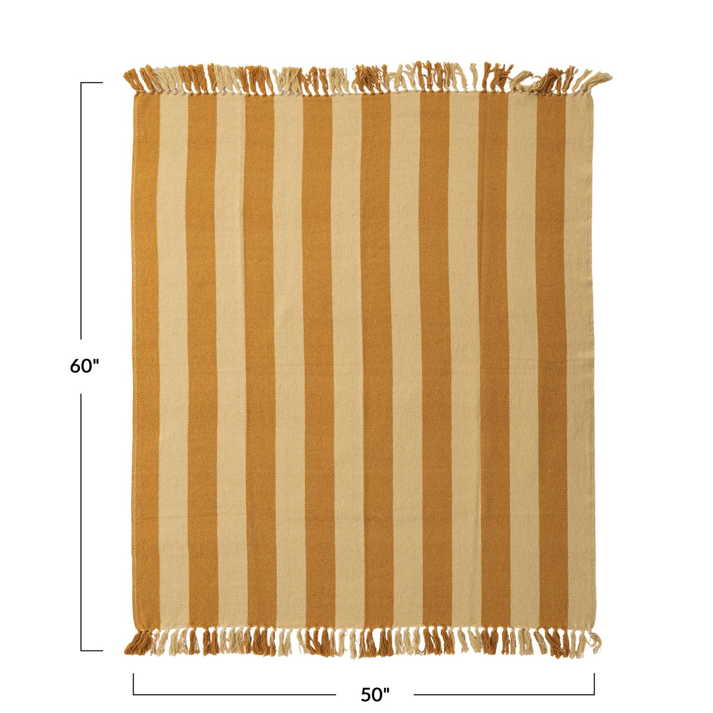 Handwoven Recycled Cotton Blend Striped Throw Blanket
