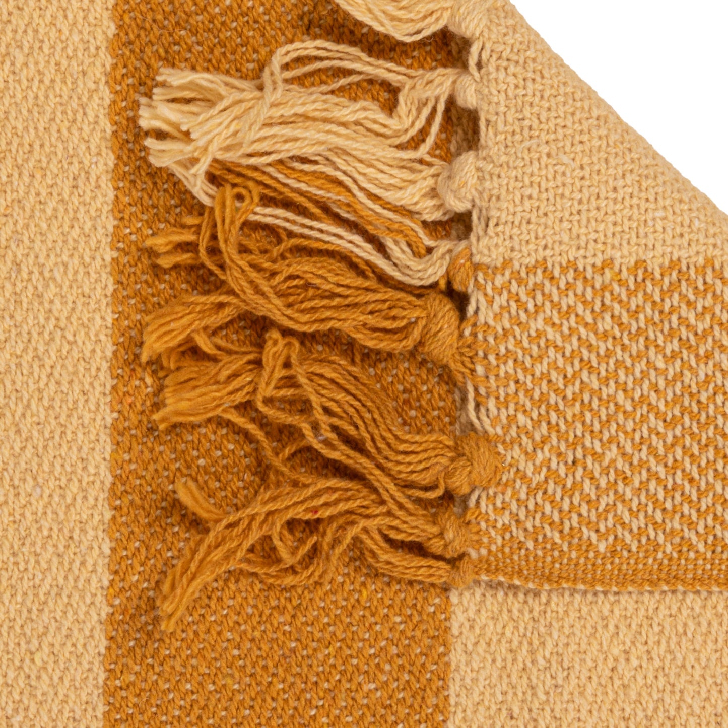 Handwoven Recycled Cotton Blend Striped Throw Blanket