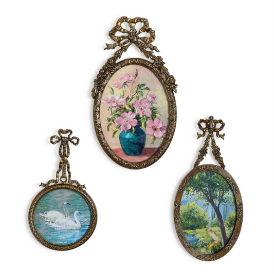 Heirloom Antique Bow and Flower Hanging Frames