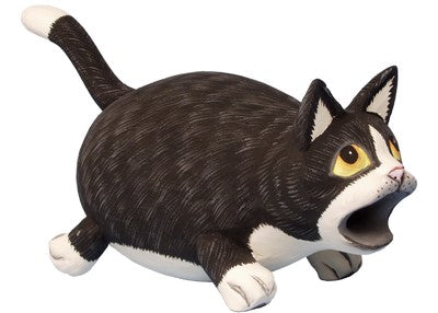 Big Mouth Black & White Cat BIrd House