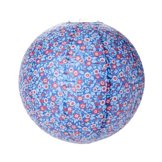 Red, White and Bloom Paper Lanterns