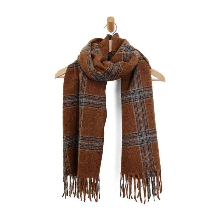 JS Soft Plaid Scarf w/Fringe