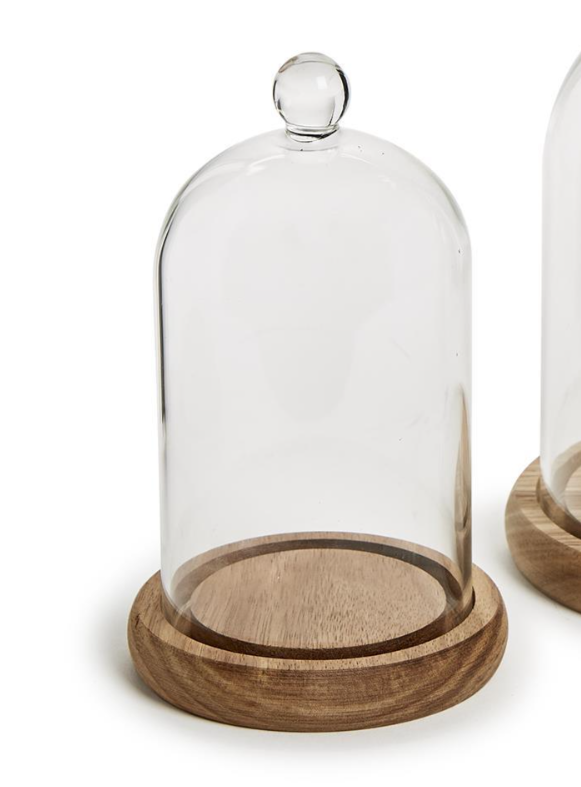 Cloche with Ball Handle and Wood Base